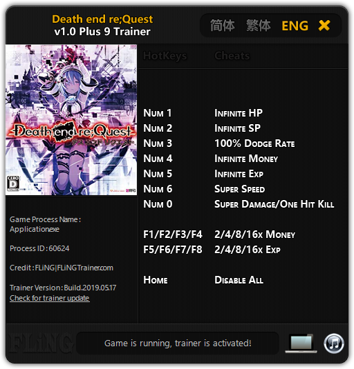 Death End Request Trainer screenshot