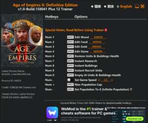 Age of Empires: Definitive Edition Trainer screenshot