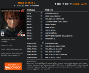 Dead Or Alive 6 Trainer screenshot