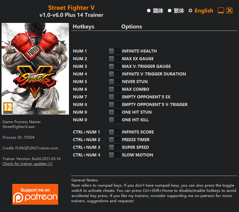 Street Fighter 6 Trainer screenshot