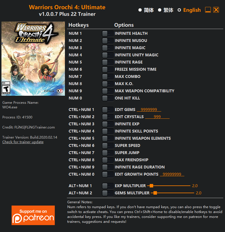 Warriors Orochi 4 Ultimate Trainer screenshot