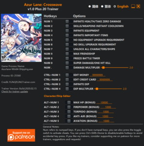 Azur Lane Crosswave Trainer screenshot