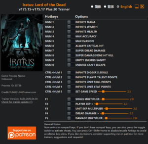 Iratus Lord of the Dead Trainer screenshot