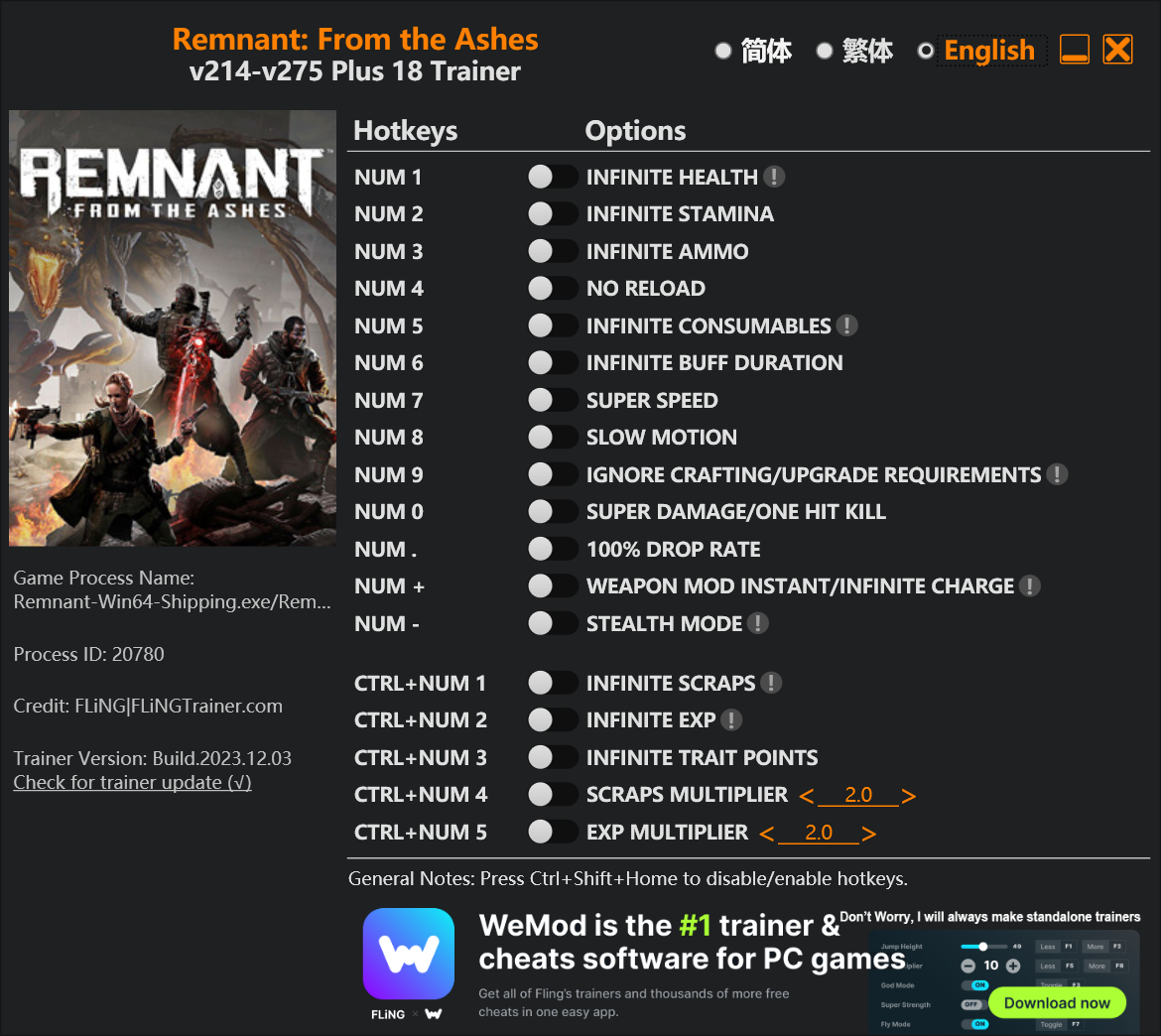 Remnant Trainer screenshot