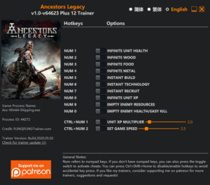 Ancestors Legacy Trainer screenshot