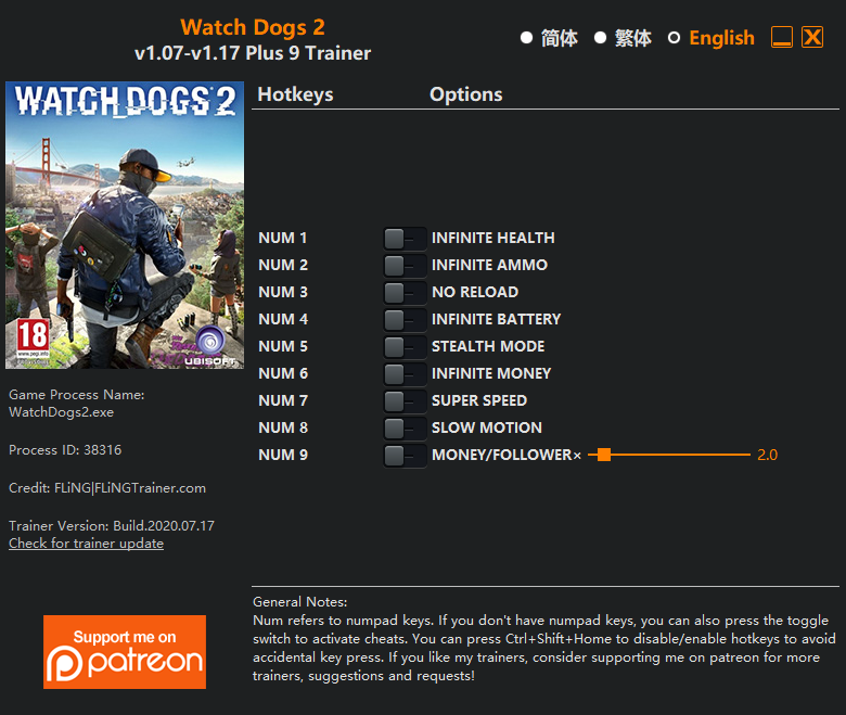 Watch Dogs 2 Trainer screenshot