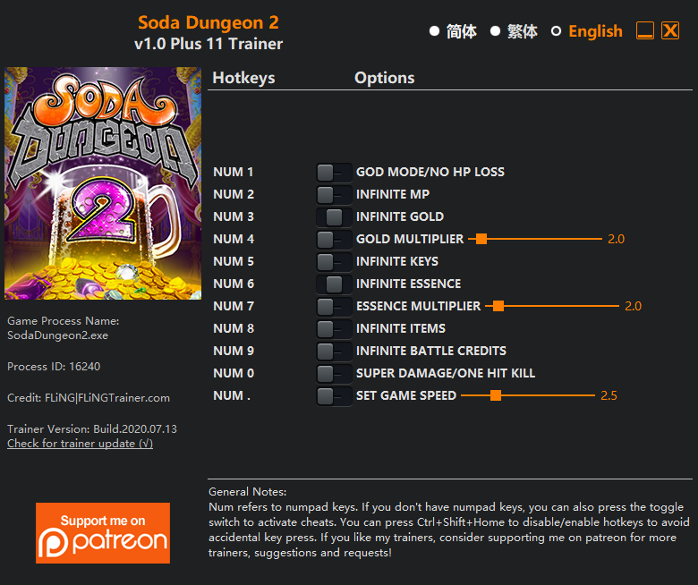 Soda Dungeon 2 Trainer screenshot