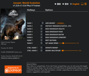 Jurassic World Evolution 3 Trainer screenshot