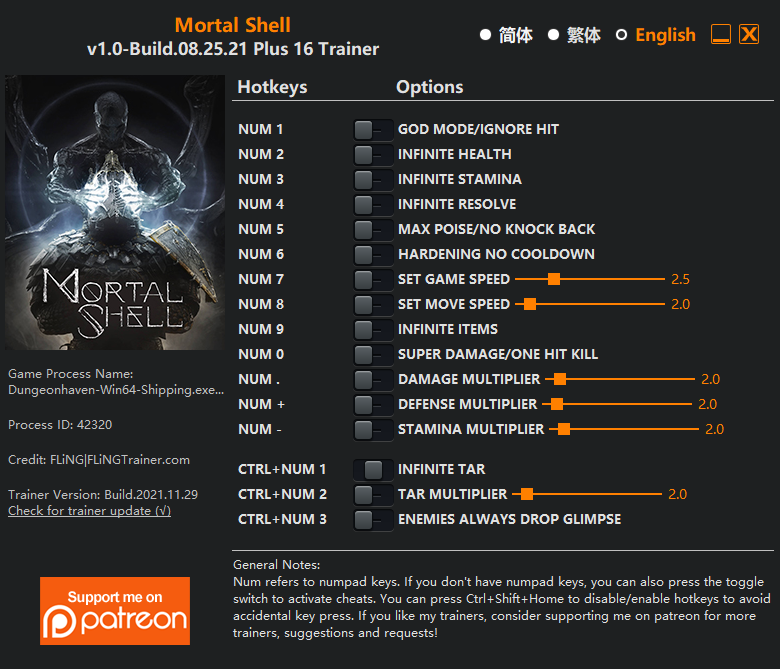 Mortal Shell Trainer screenshot