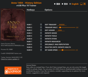Anno 1404 History Edition Trainer screenshot