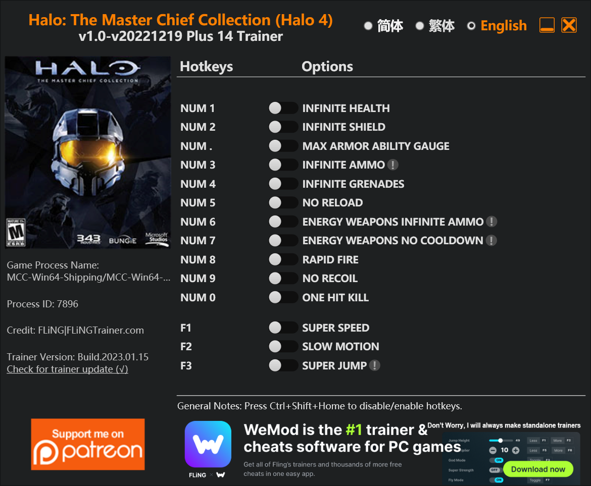 Halo the Master Chief Collection Halo 4 Trainer screenshot