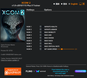 XCOM 2 Trainer screenshot