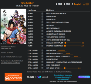 Fate Seeker Trainer screenshot