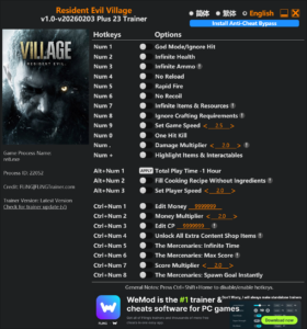 Resident Evil Village Trainer screenshot