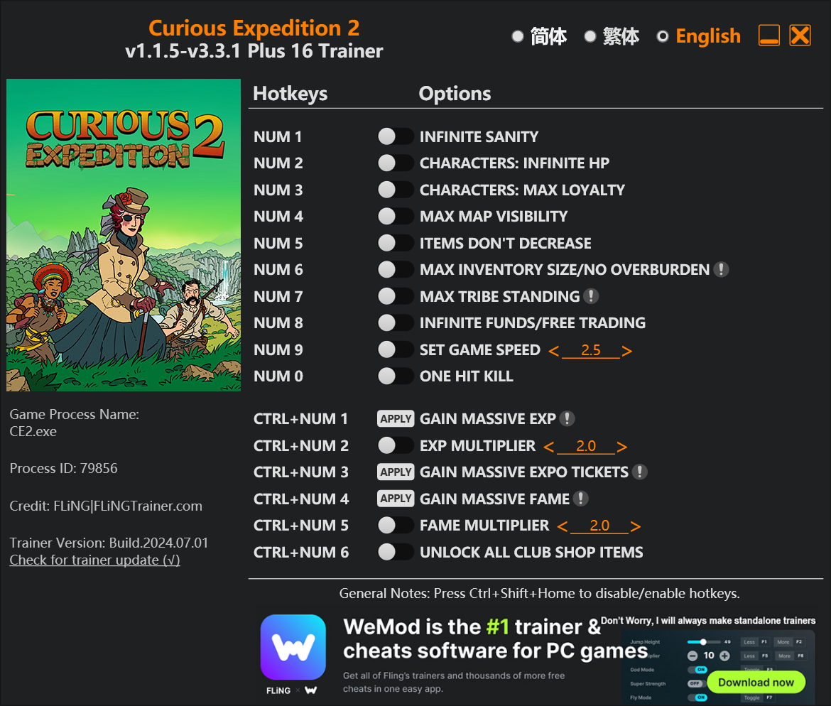 Curious Expedition 2 Trainer screenshot