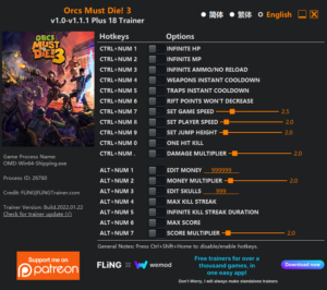 Orcs Must Die! Deathtrap Trainer screenshot