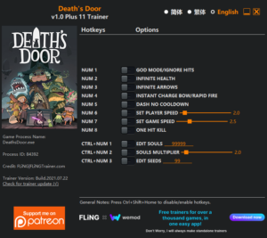 Deaths Door Trainer screenshot