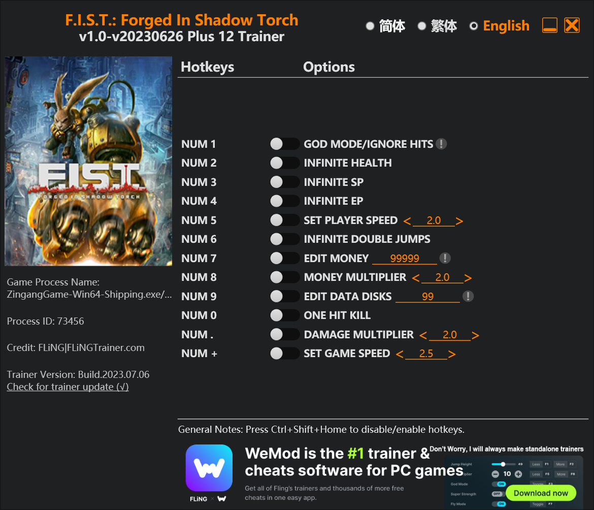 F I S T Forged in Shadow Torch Trainer screenshot