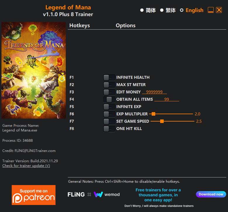 Legend of Mana Trainer screenshot