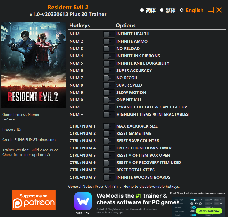 Resident Evil 6 Trainer screenshot