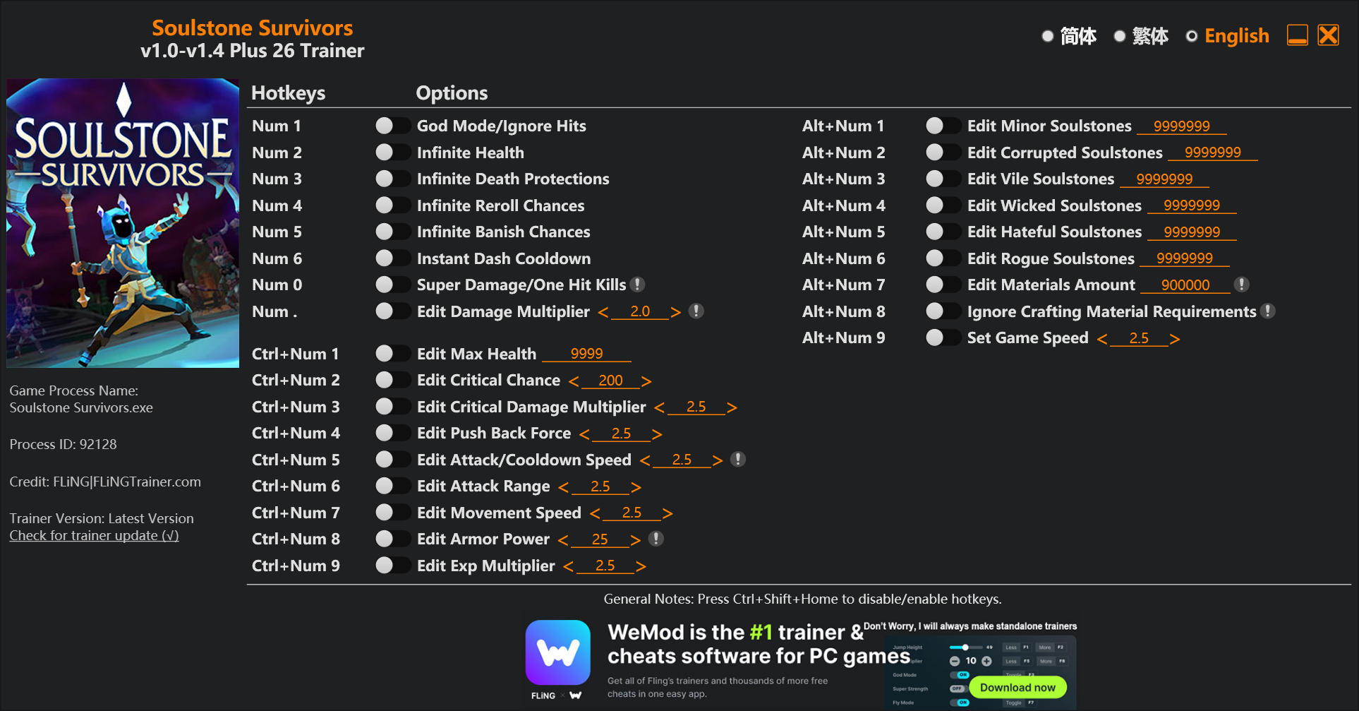 Soulstone Survivors: Prologue Trainer screenshot