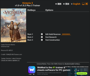 Victoria II Trainer screenshot