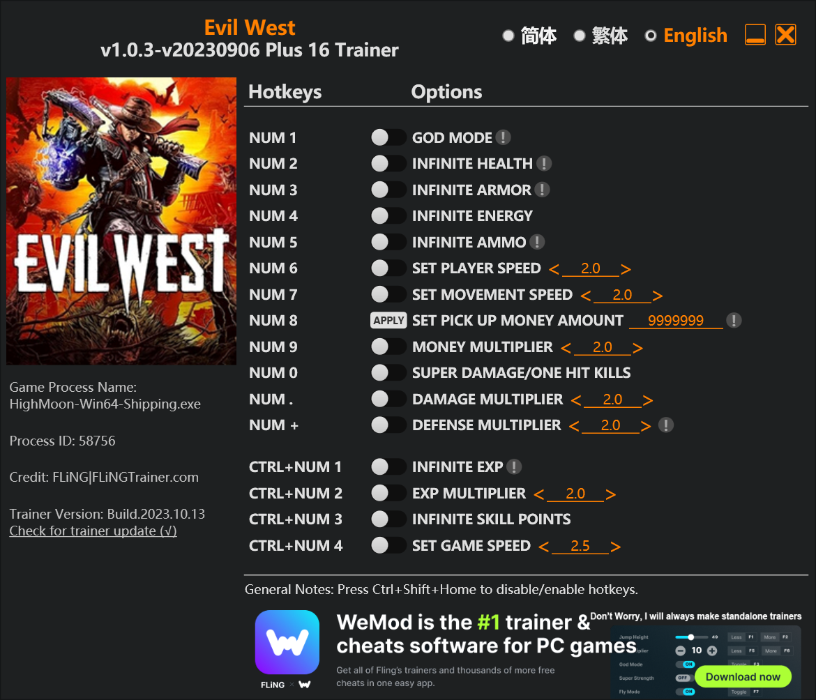 Weird West Trainer screenshot