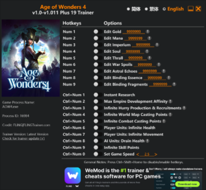 Age of Wonders III Trainer screenshot