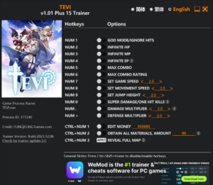 Tevi Trainer screenshot