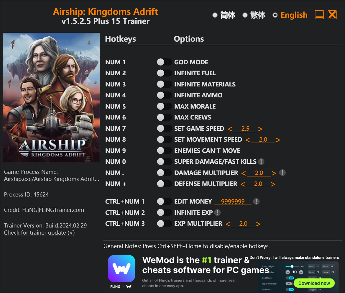 Airship Kingdoms Adrift Trainer screenshot