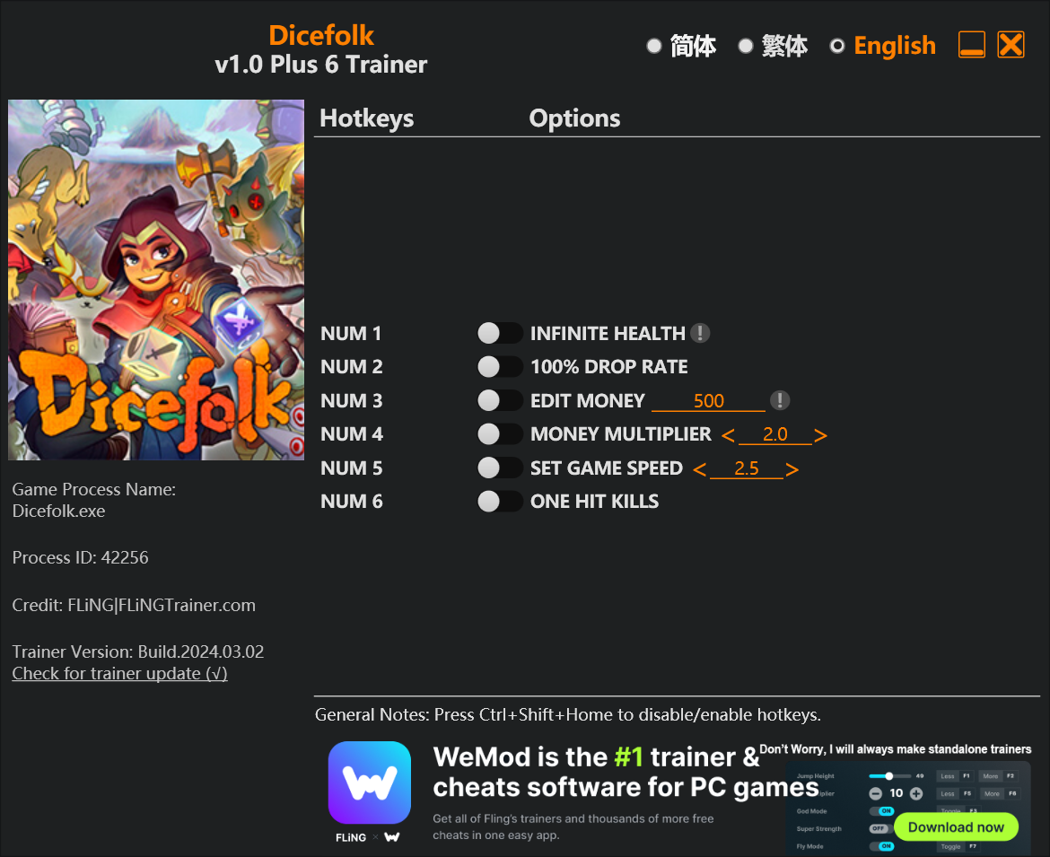 Dicefolk Trainer screenshot