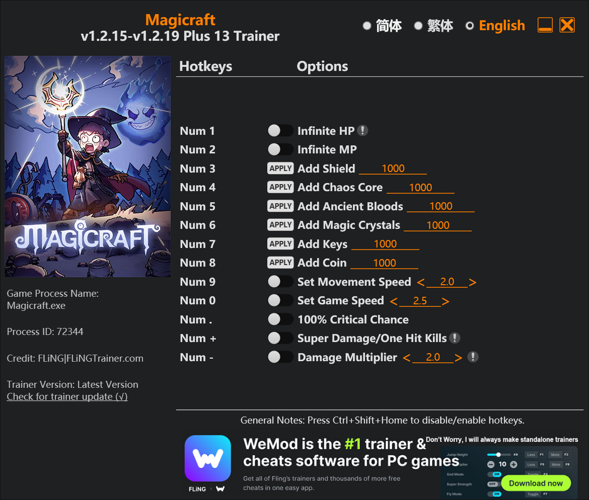 Magicraft Trainer screenshot