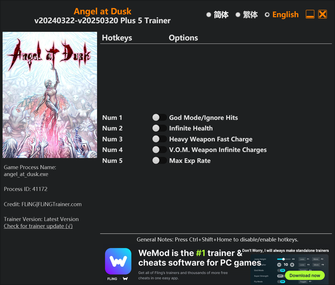 Angel At Dusk Trainer screenshot