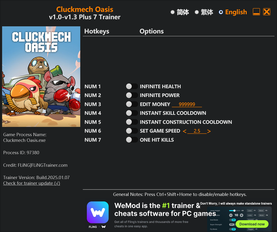 Cluckmech Oasis Trainer screenshot