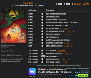 Nine Sols Trainer screenshot