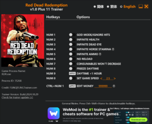 Red Dead Redemption Trainer screenshot