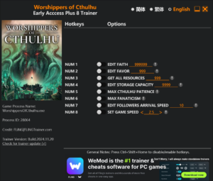 Worshippers of Cthulhu Trainer screenshot
