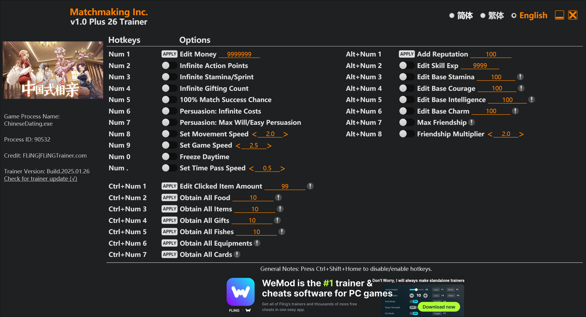 Matchmaking Inc Trainer screenshot