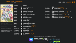 Tales of Graces F Remastered Trainer screenshot