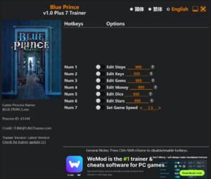 Blue Prince Trainer screenshot