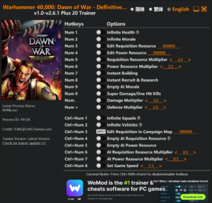 Warhammer 40000 Dawn of War Definitive Edition Trainer screenshot