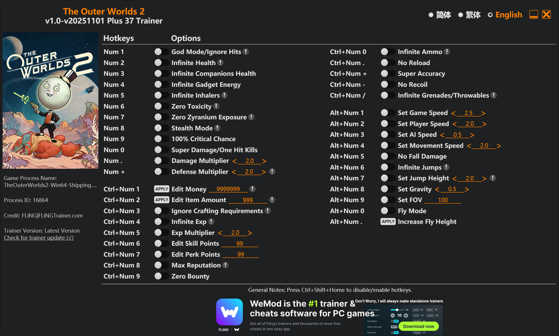 The Outer Worlds 2 Trainer screenshot