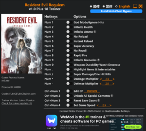Resident Evil Requiem Trainer screenshot