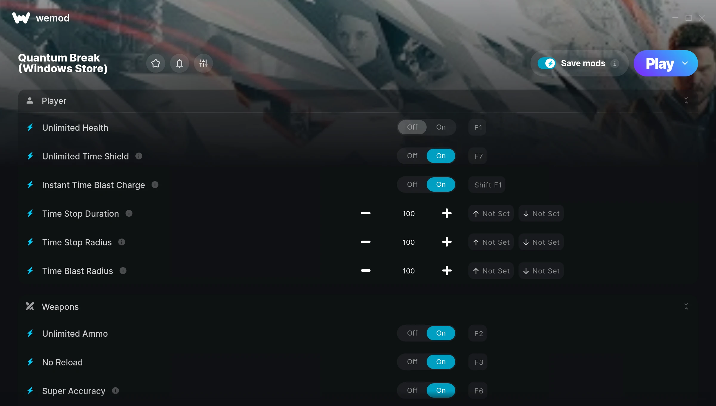 Quantum Break (Windows Store) Trainer screenshot