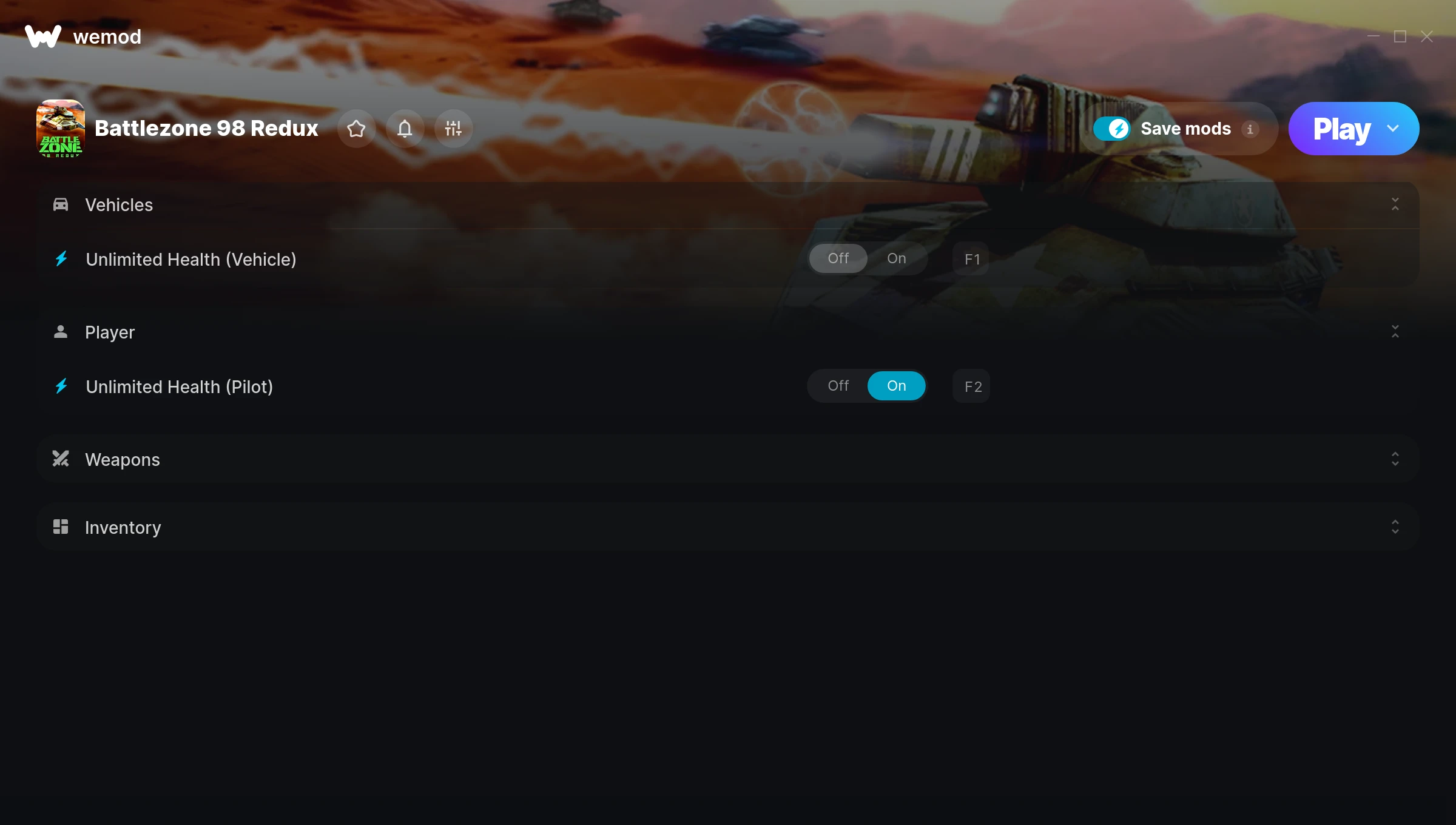Battlezone 98 Redux Trainer screenshot