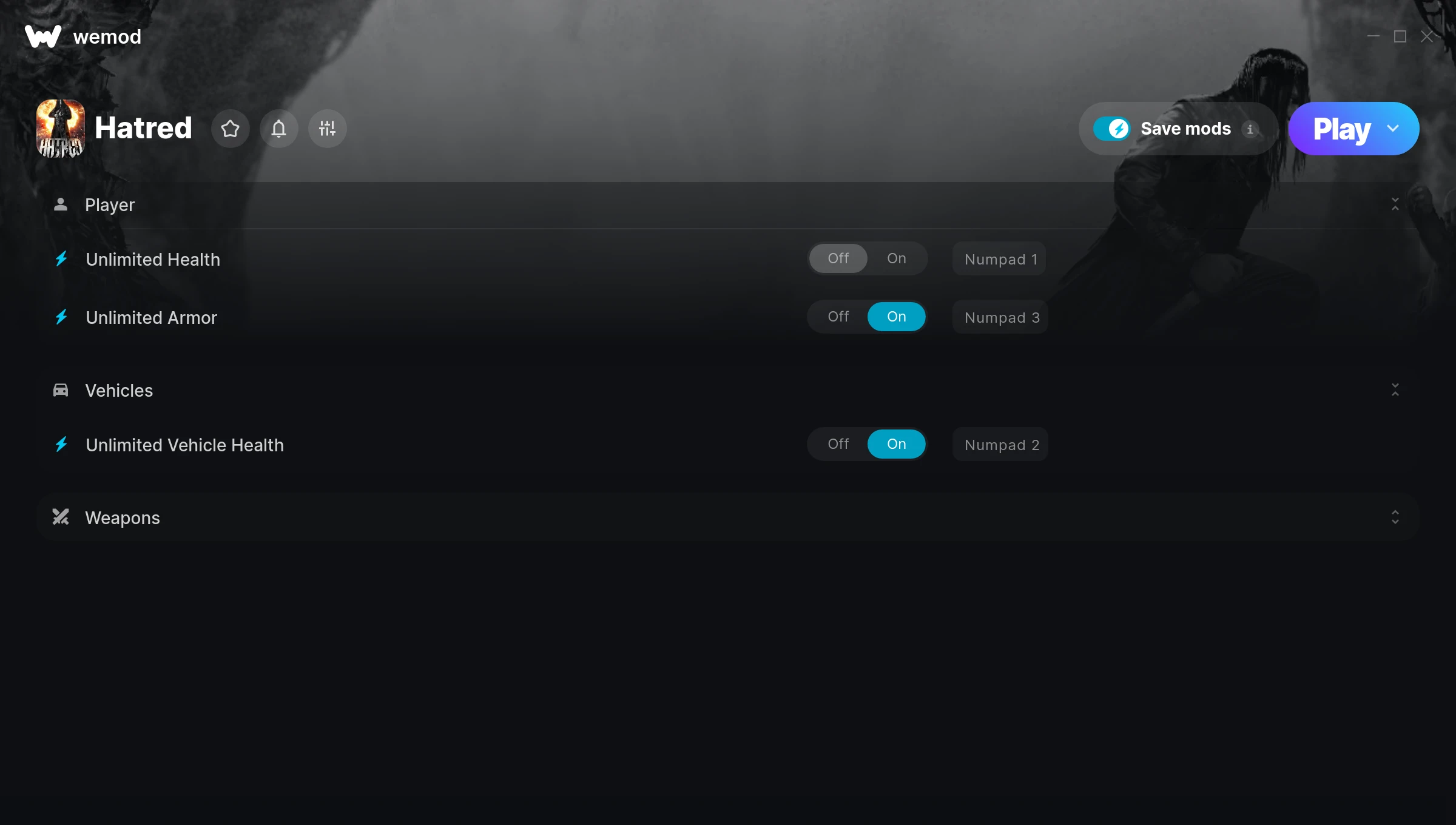 Hatred Trainer screenshot