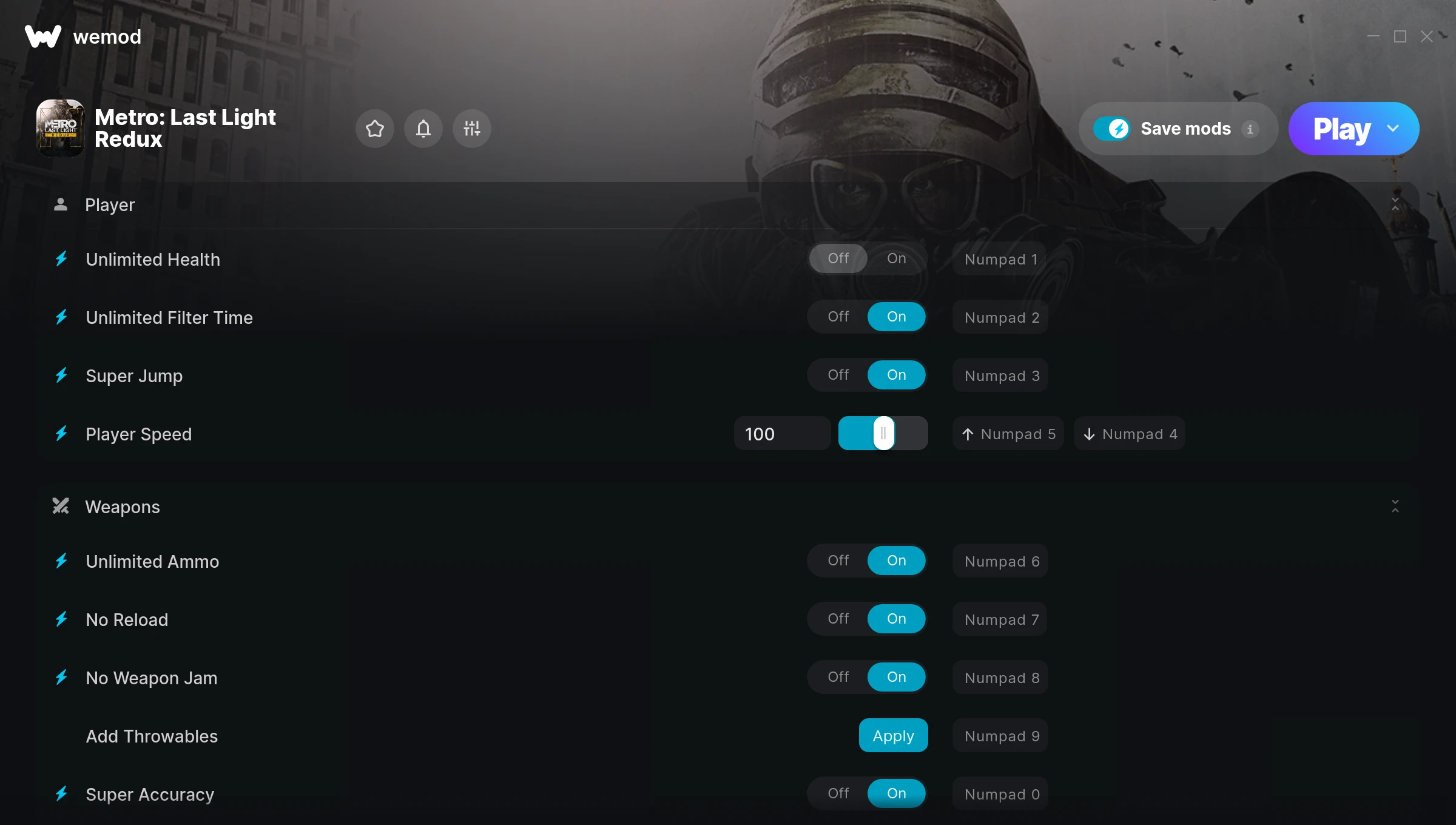 Metro: Last Light Redux Trainer screenshot