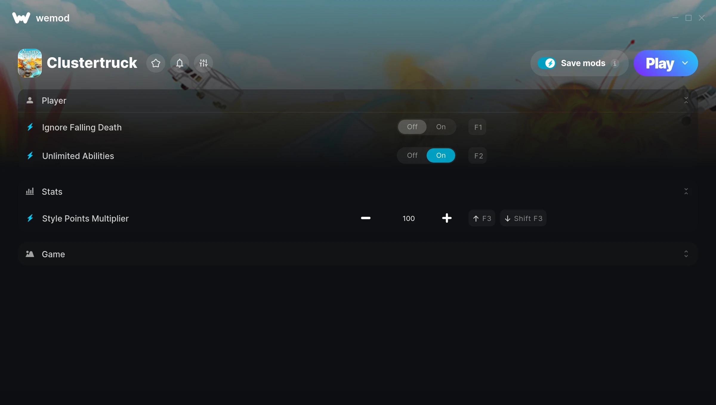 Clustertruck Trainer screenshot