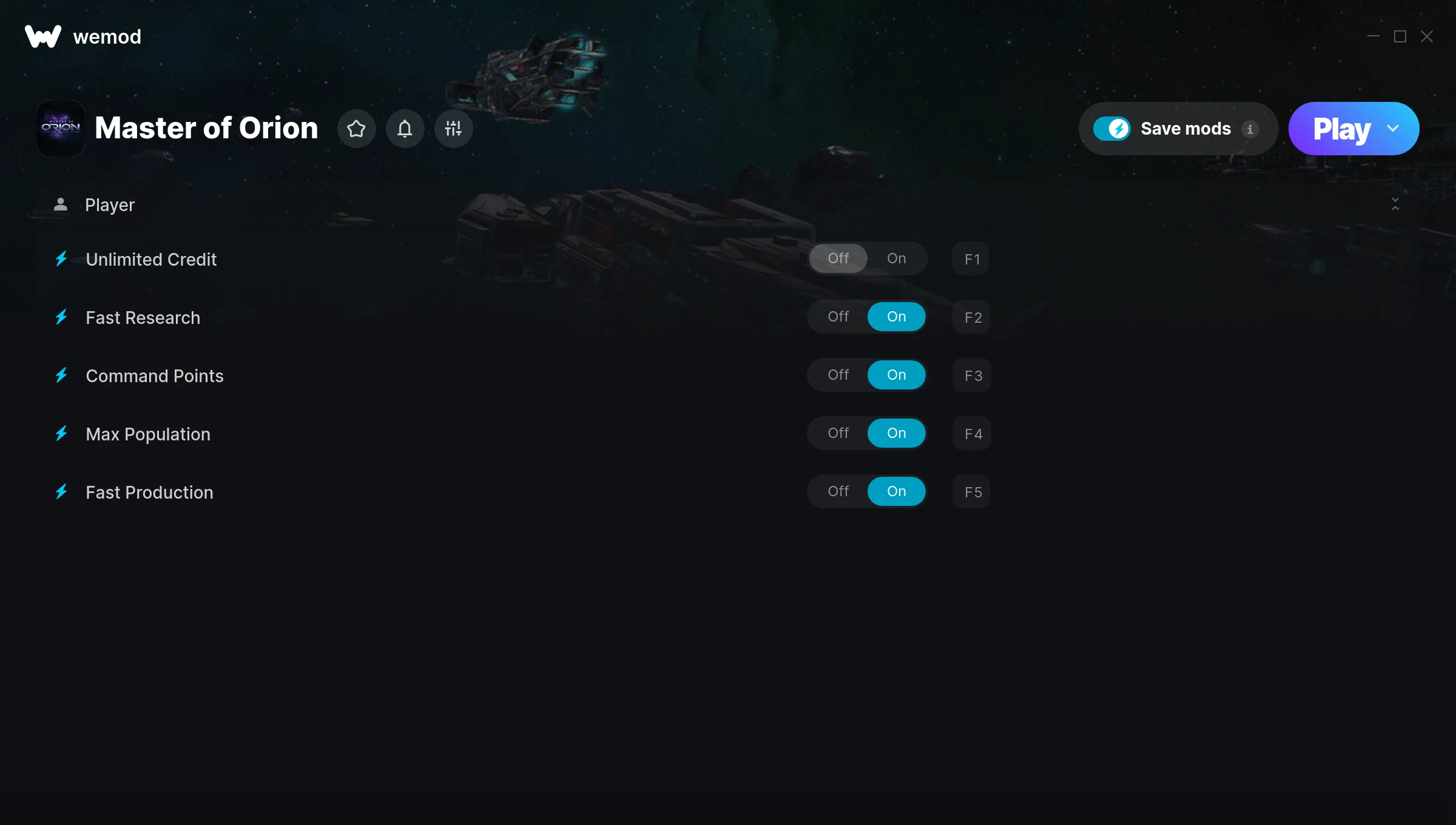 Master of Orion Trainer screenshot