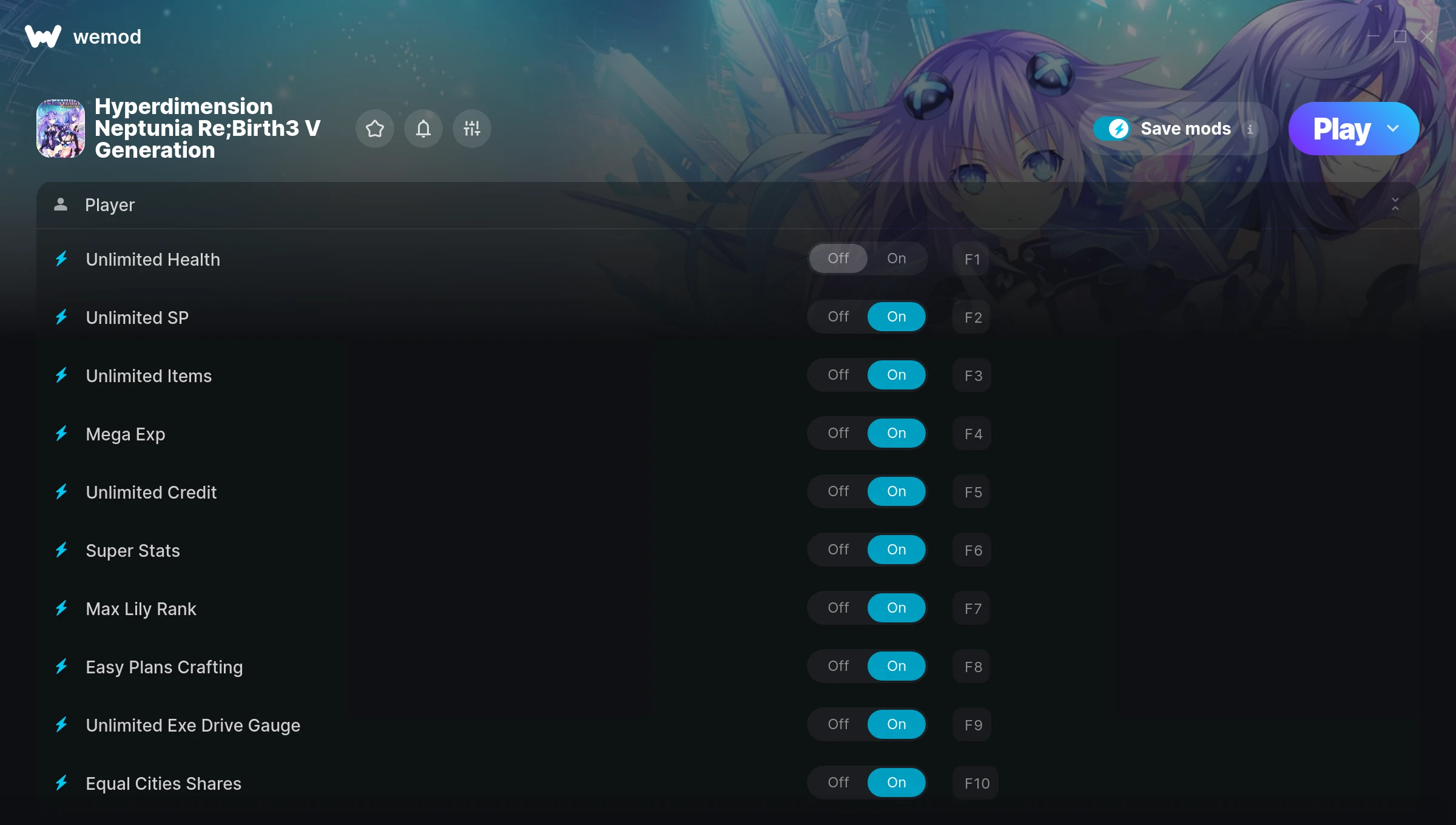 Hyperdimension Neptunia Re;Birth3 V Generation Trainer screenshot